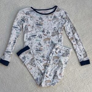 Magnetic Me Kids Pajamas - White and Navy Winter Animal Print